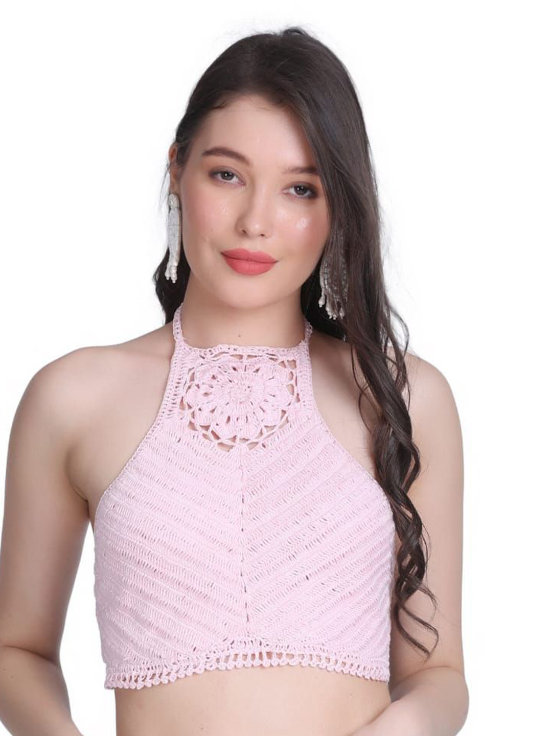 NYCRA Halter Neck Cotton Crochet Top