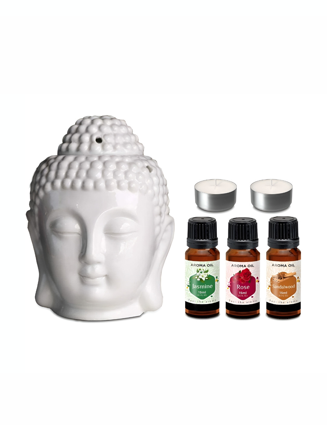 PEEPALCOMM White Textured Buddha Aroma Oil Diffusers