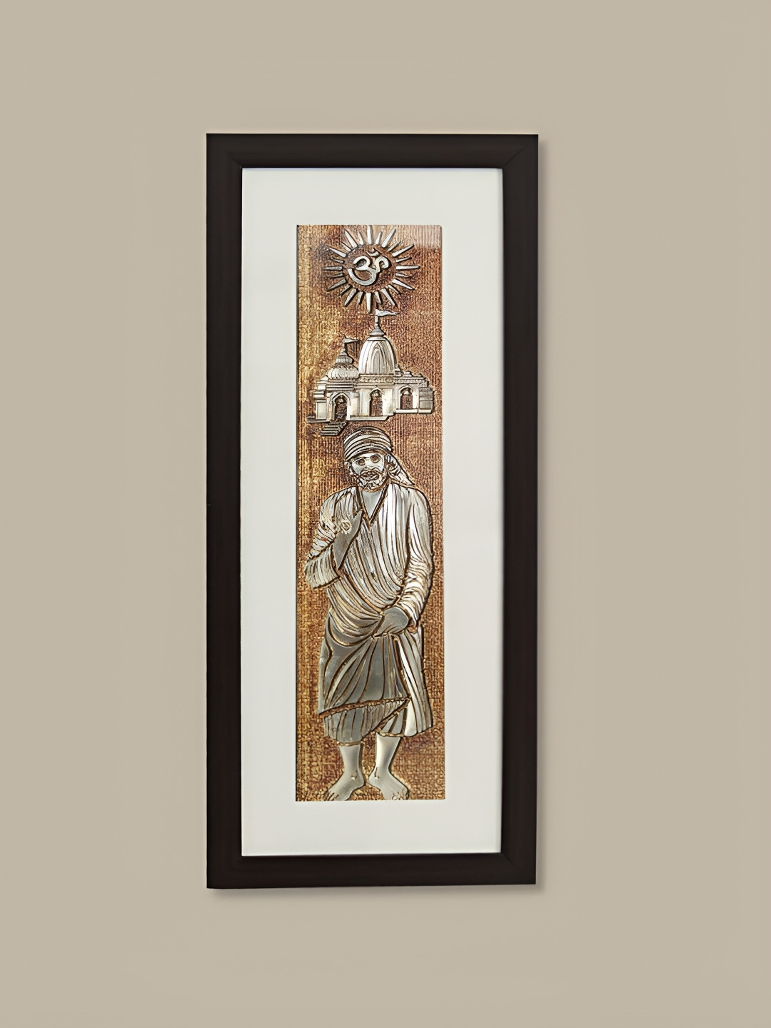 SHREE KALA HOME DECOR Lord Sai Baba Wood Living Room Paintings Wall Art -23 x 10In