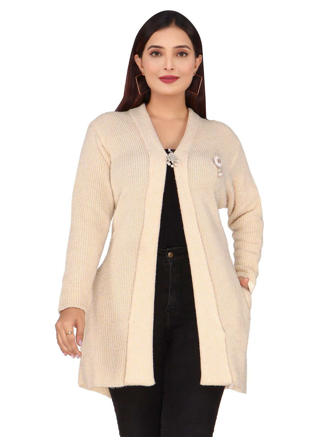 WOOL 4U Textured Tie-Up Shrug