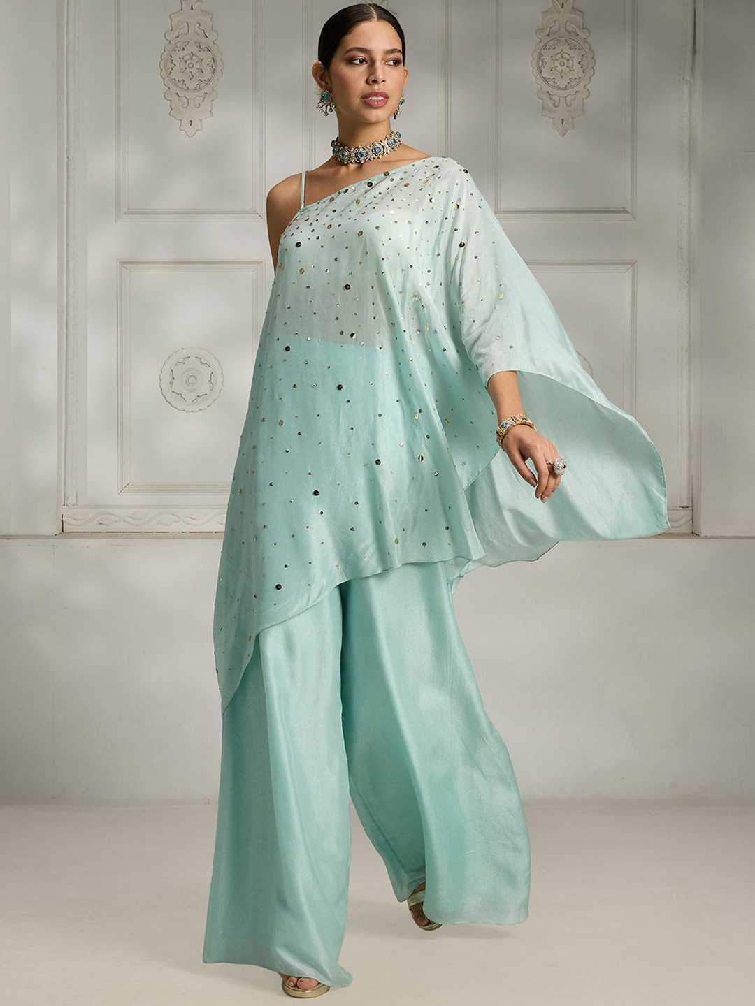 Rivaar By Rocky Star Embellished Tunic With Palazzo Co-Ords