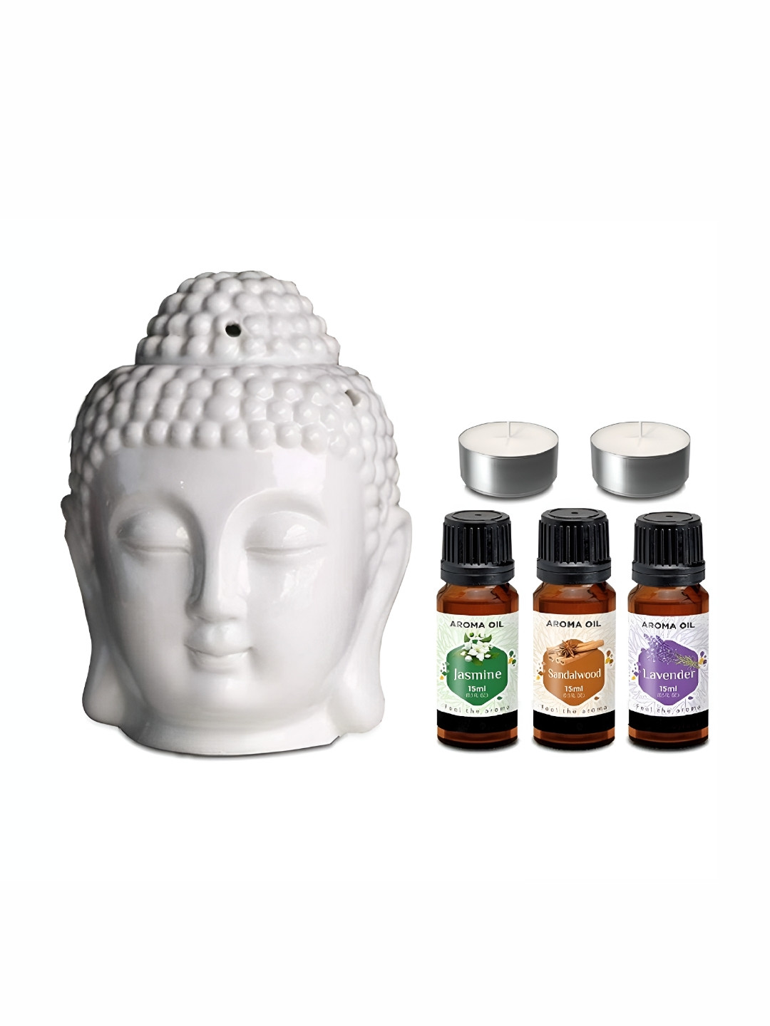 PEEPALCOMM White Textured Buddha Aroma Oil Diffusers