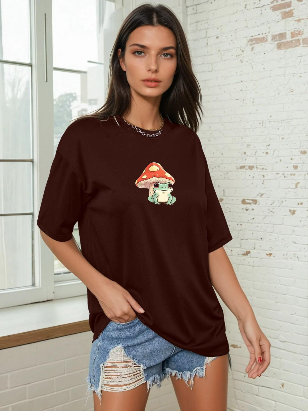 AAHWAN Women Printed Applique T-shirt