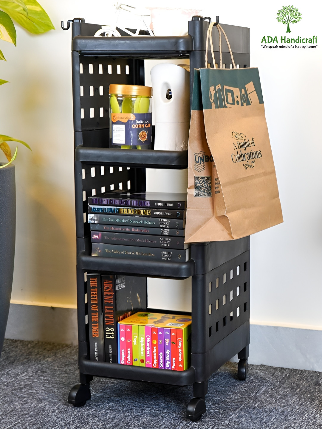 ADA Handicraft Black Set of 1 Super Strong Multi-Utility Organisers