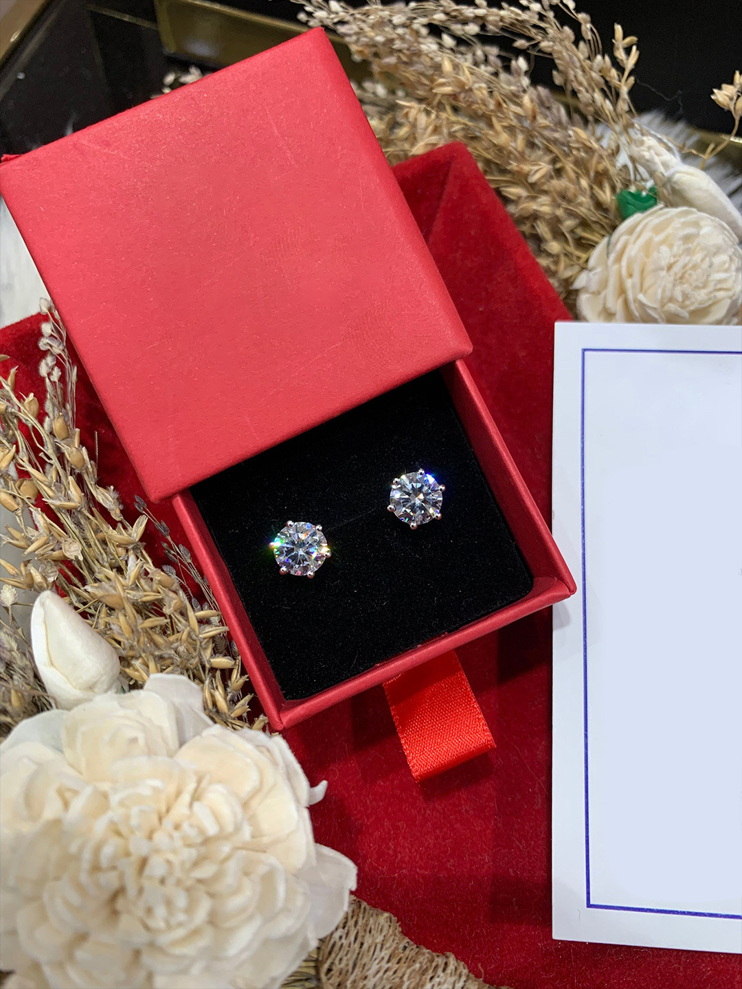 Twenty One Jewels 925 Sterling Silver Rhodium-Plated Cubic Zirconia Studded Circular Studs