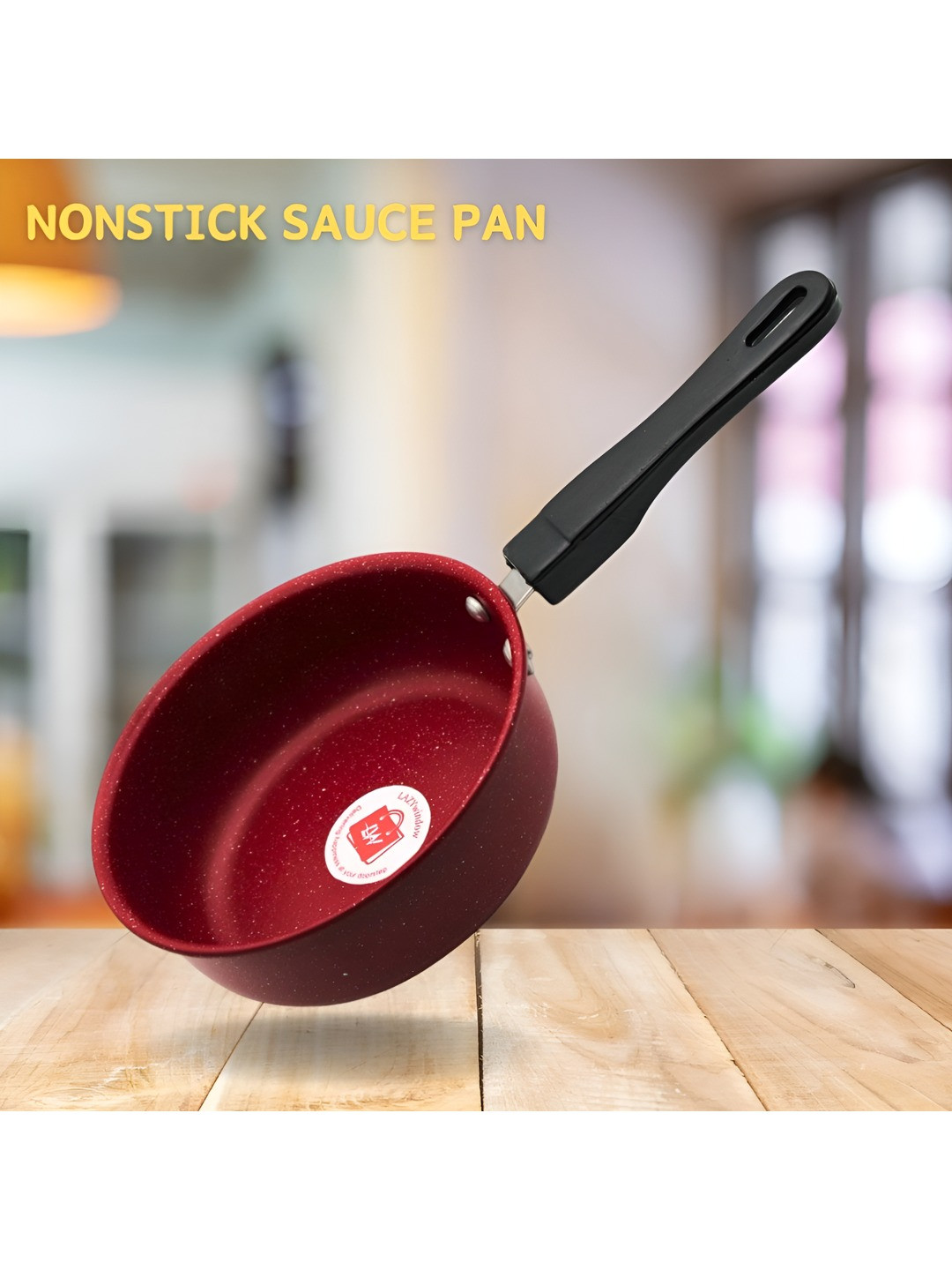 LAZYwindow Maroon Dishwasher Safe Metal Cookware Set of