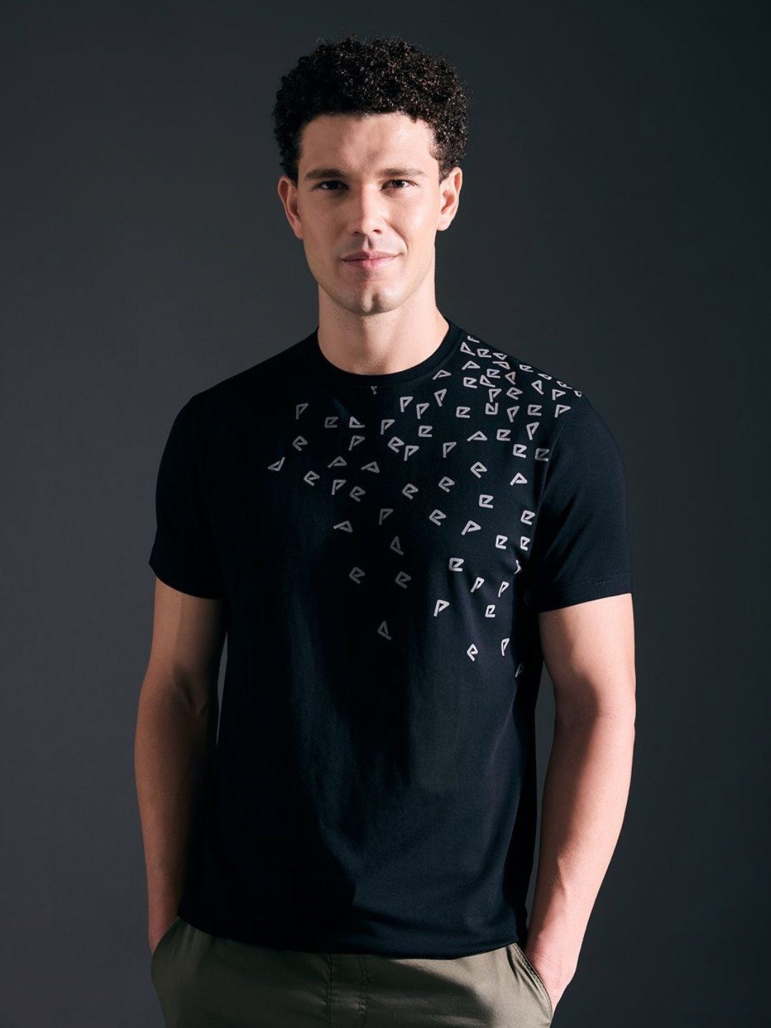 Pepe Jeans Men  Letter Print Short Sleeve Stretch T-Shirt