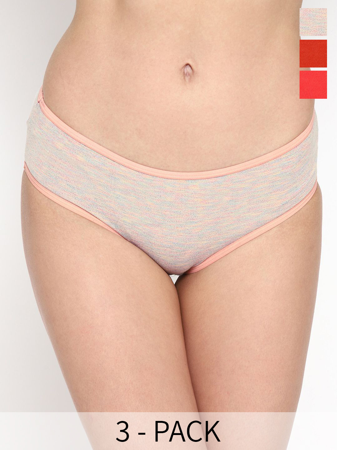 Skidlers 3-Pc Super Combed Cotton  Hipster Briefs 3SKD-BRIEF-46-CREAM-20-RUST-20-RED-S