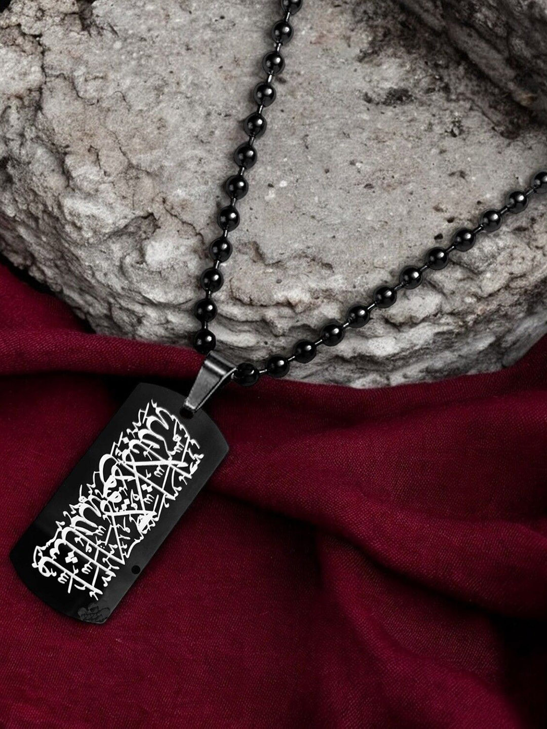 M Men Style Mn Stainless Steel Geometric Religious Muslim Pendant