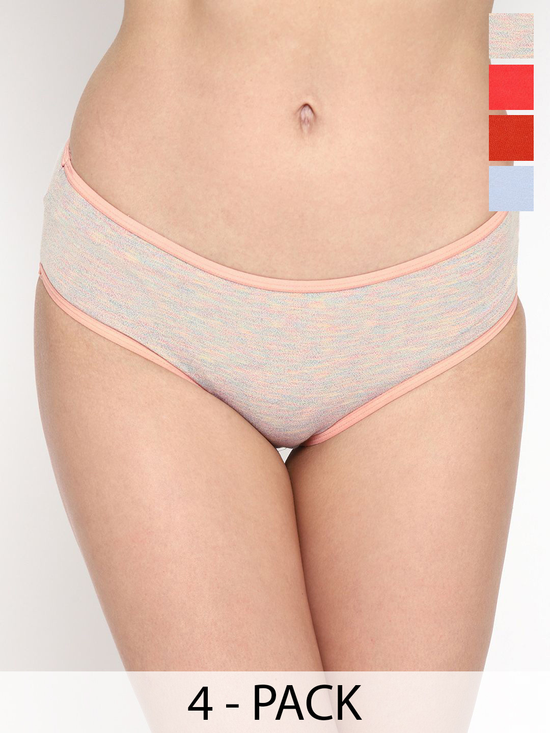 Skidlers 4-Pc Super Combed Cotton Hipster Briefs 4SKD-BRIEF-20-RED-20-SKY-20-RUST-46-CREAM