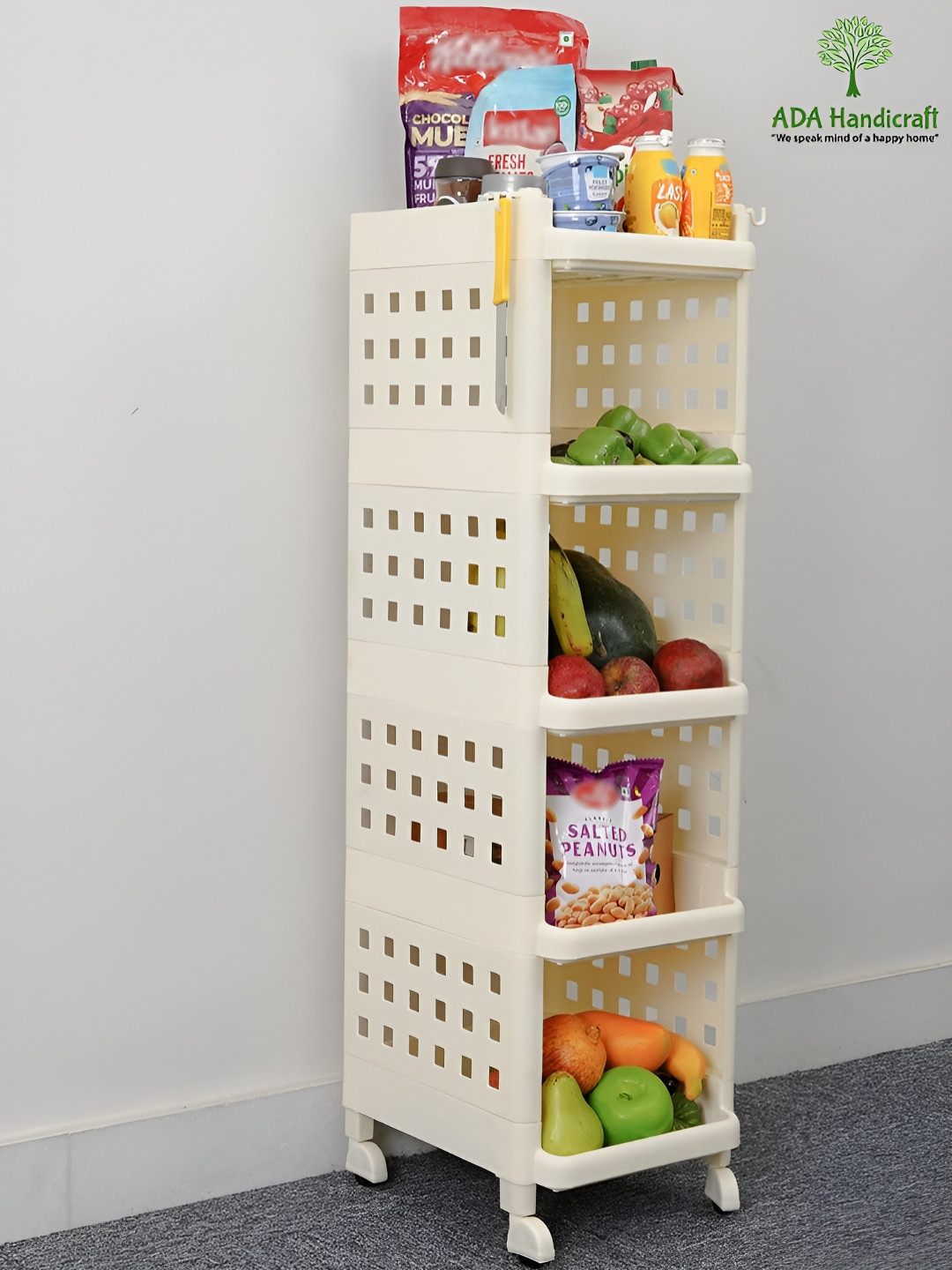 ADA Handicraft Cream-Coloured Set of 1 Super Strong Multi-Utility Organisers