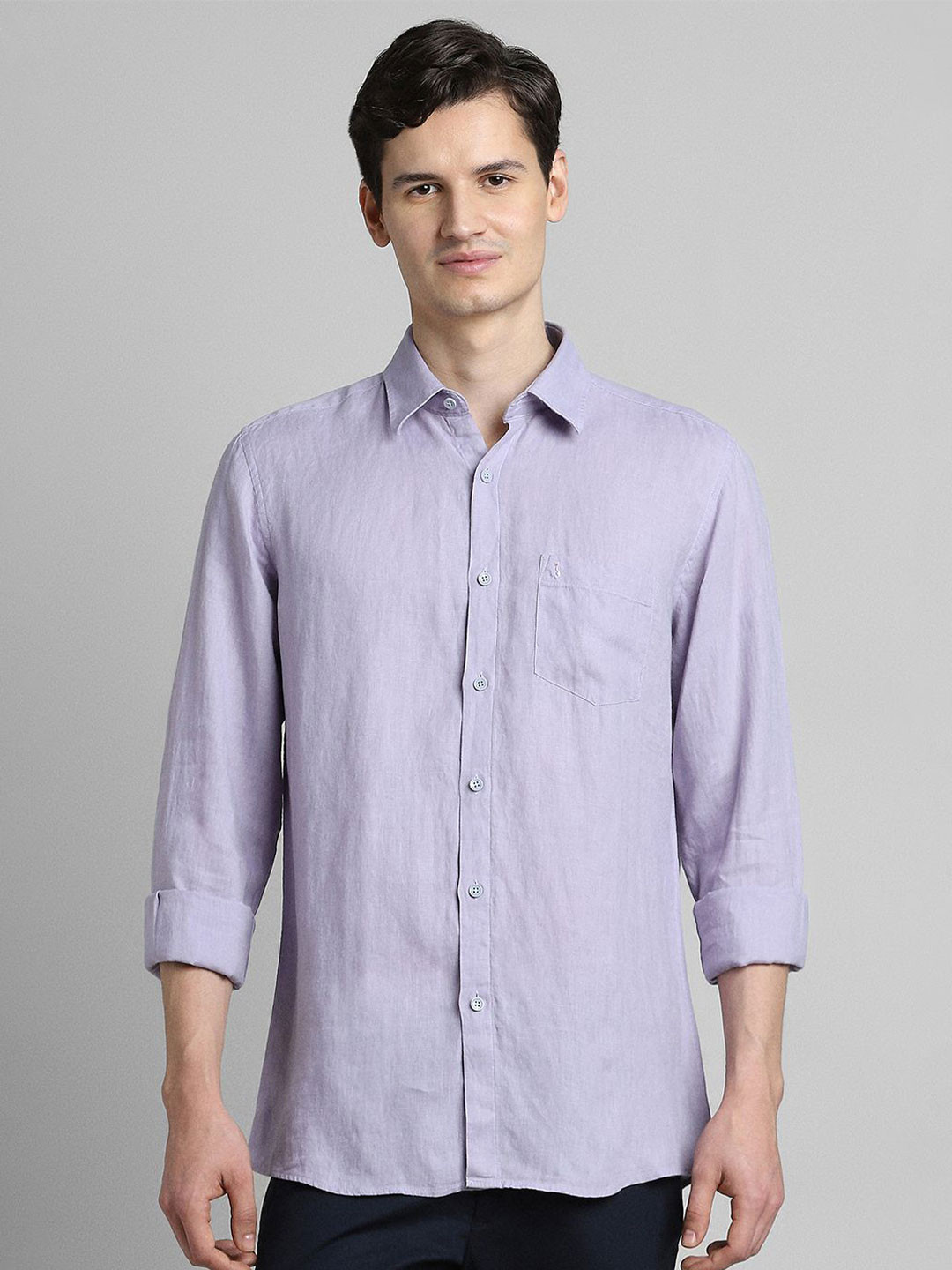 SIMON CARTER LONDON Spread Collar Long Sleeves Slim Fit Opaque Casual Shirt