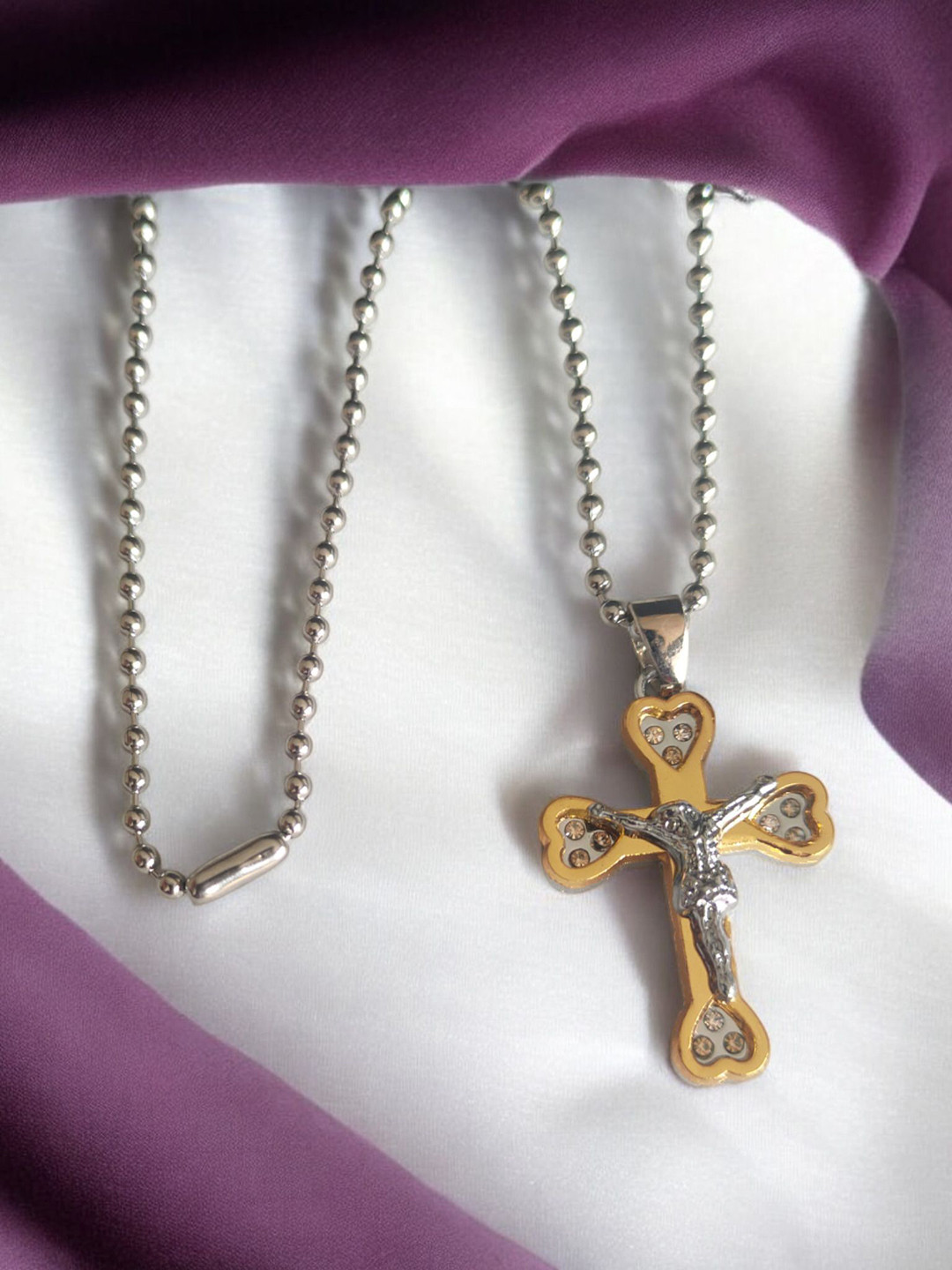 M Men Style Men Cross Shape Pendants With Chain