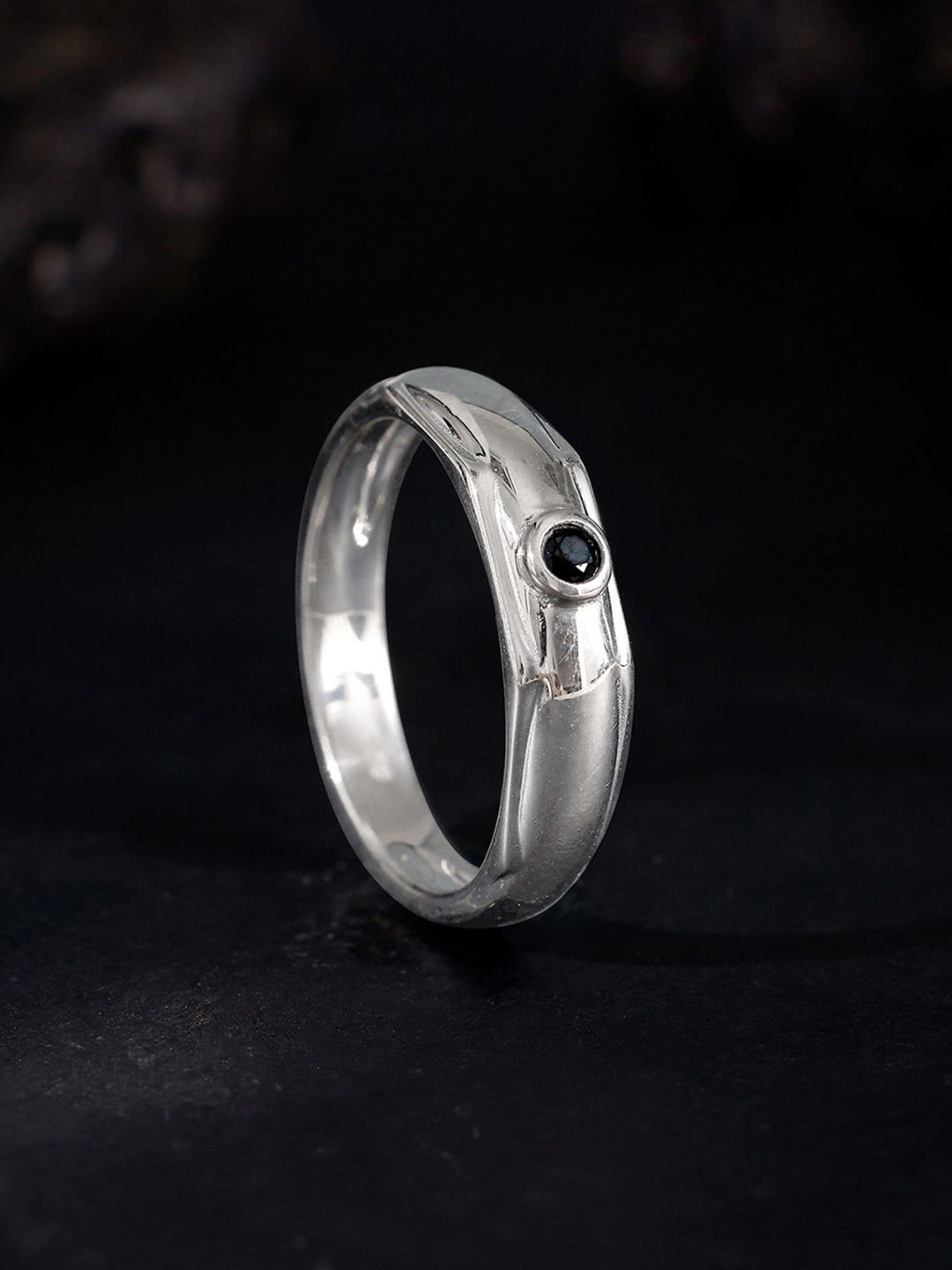 GIVA 925 Silver Rhodium-Plated Stone Studded Fabuleux Ring For Him Fixed Size Indian - 17