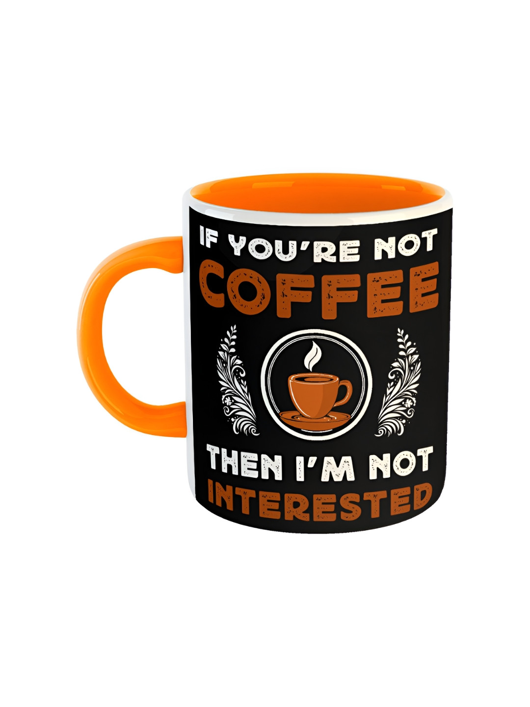 ARTBUG Studio Pottery Black Typography Ceramic Microwave Safe Mug-350ml