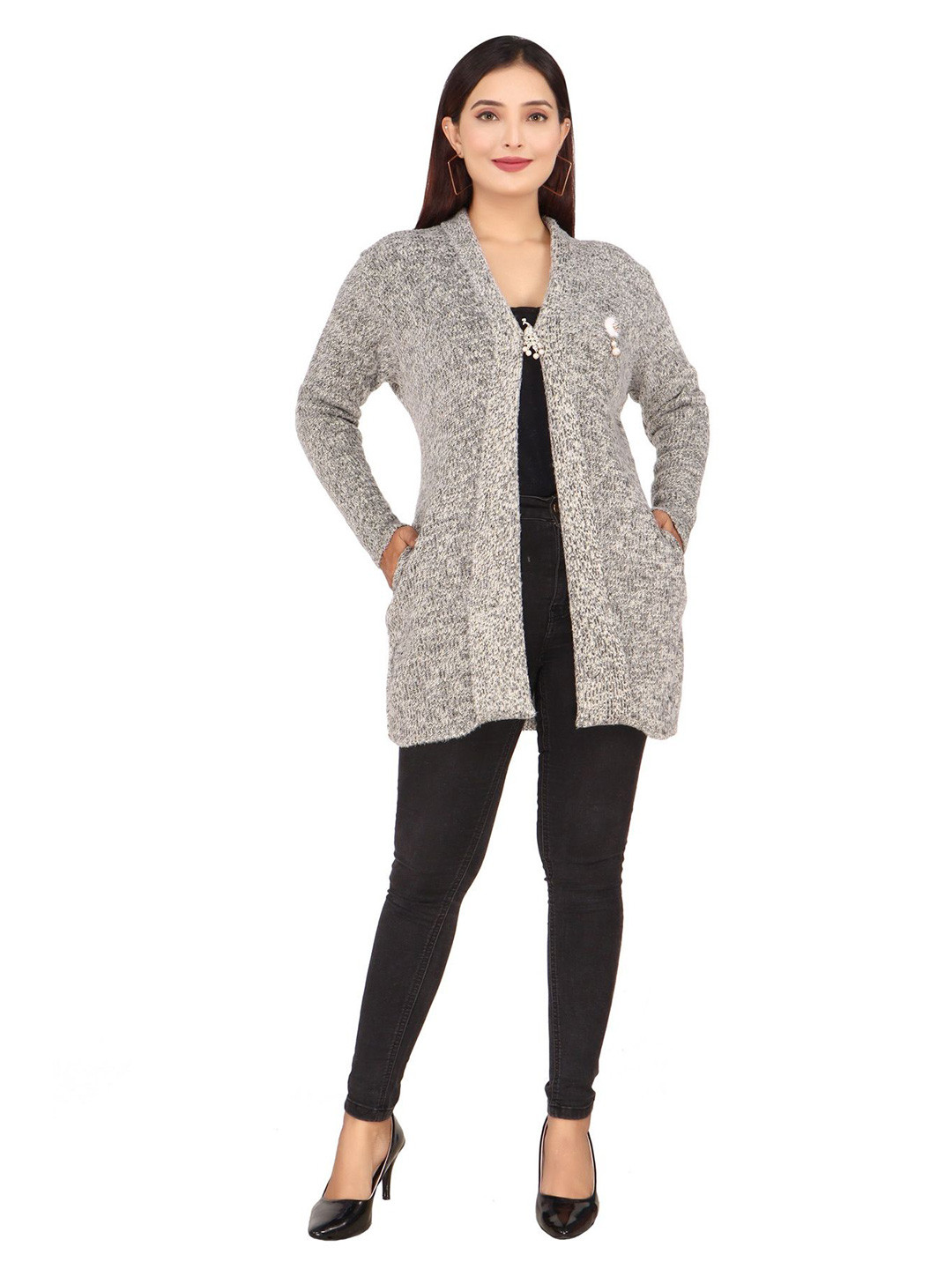 WOOL 4U Textured Tie-Up Shrug