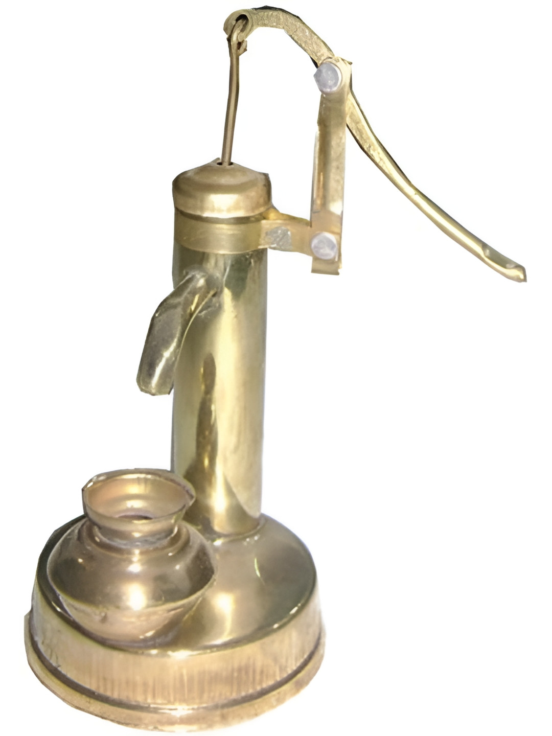 Glori-fyi Handpump Gold Brass Metallic Living Room Hand-Crafted Small Showpiece - 3.9 Inches