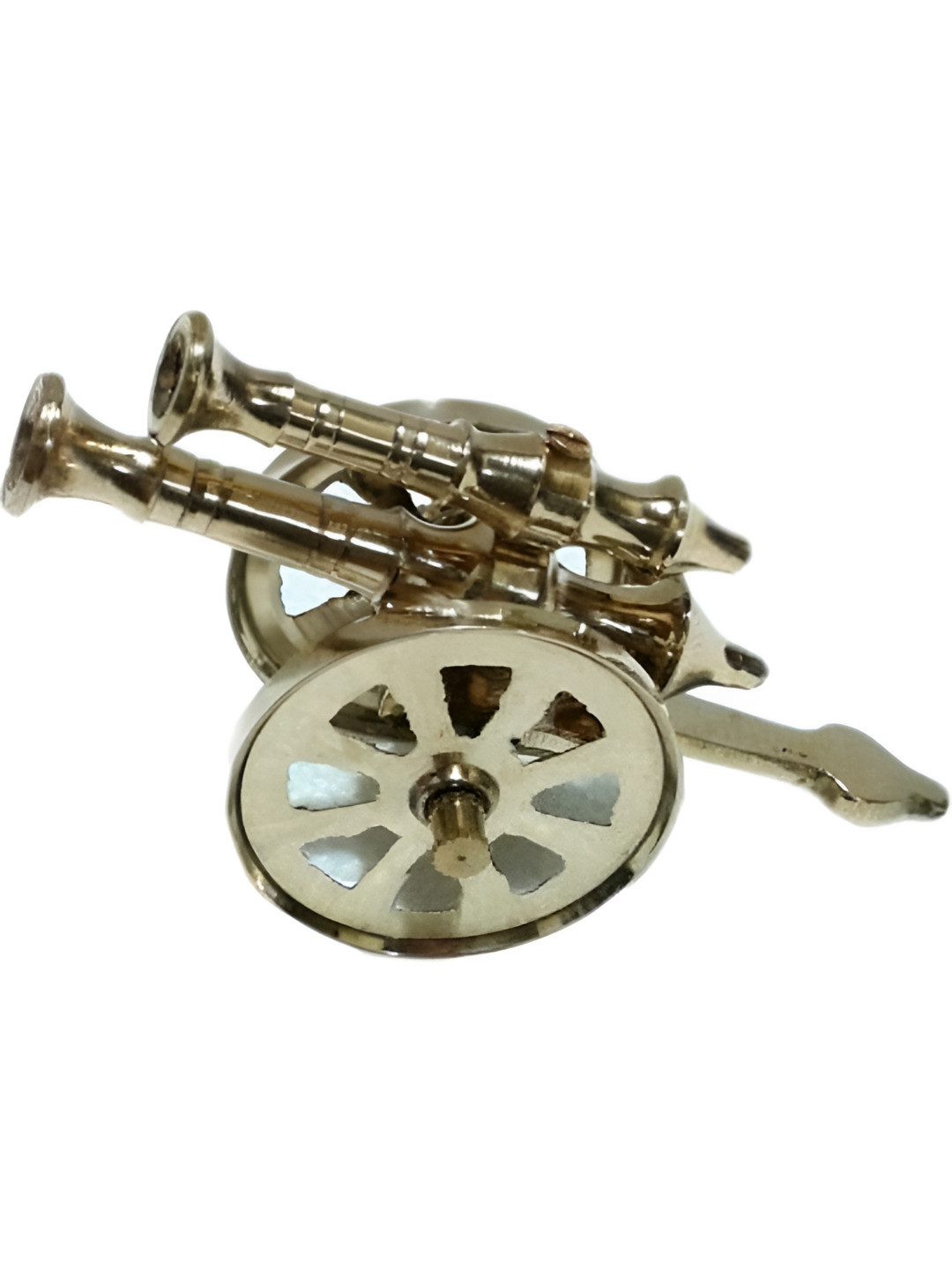 Glori-fyi Cannon Gold Brass Metallic Living Room Hand-Crafted Small Showpiece - 3.1 Inches