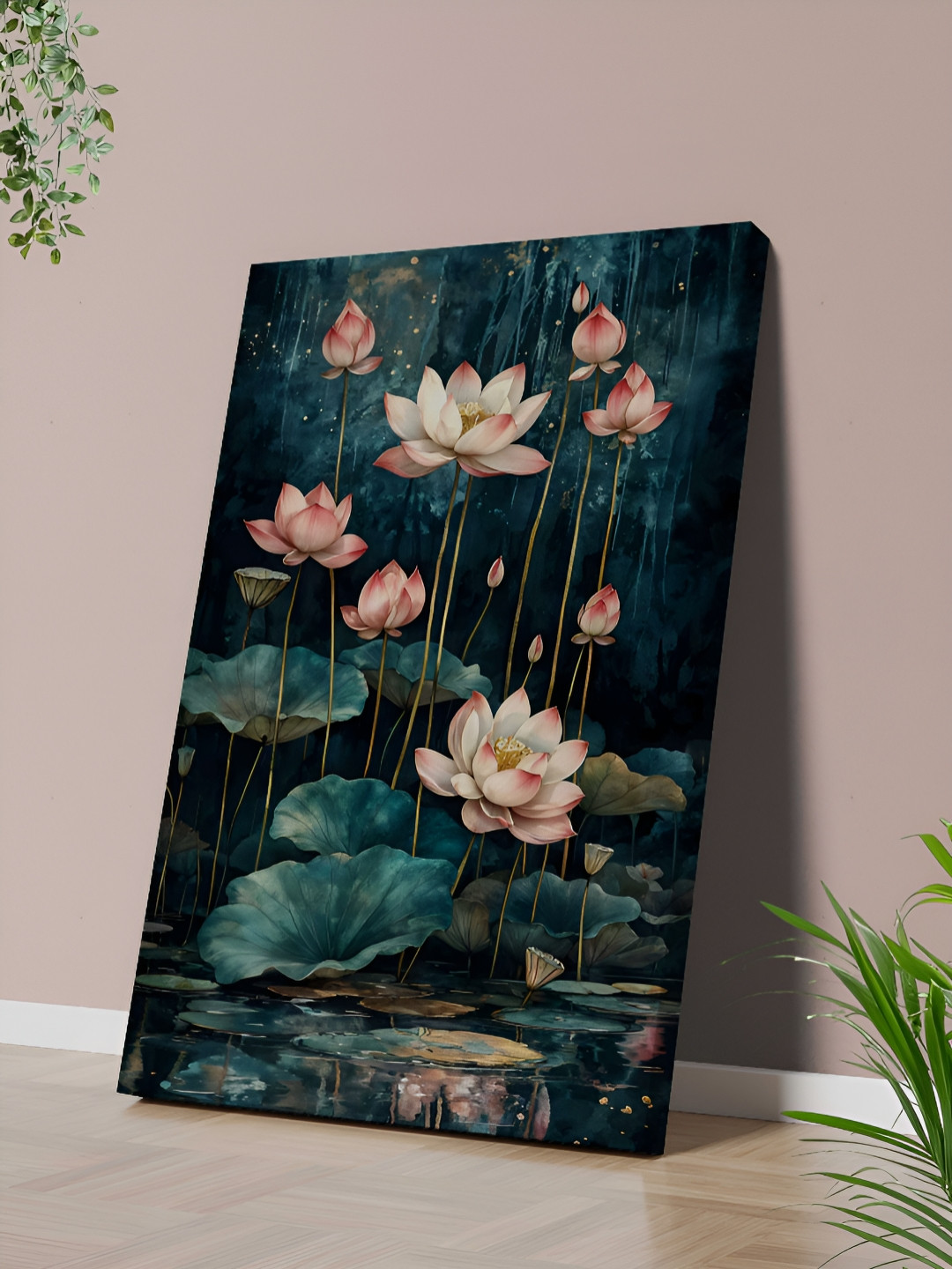 Aura Lotus Canvas Wall Rectangle Paintings Wall Art - 30x20In