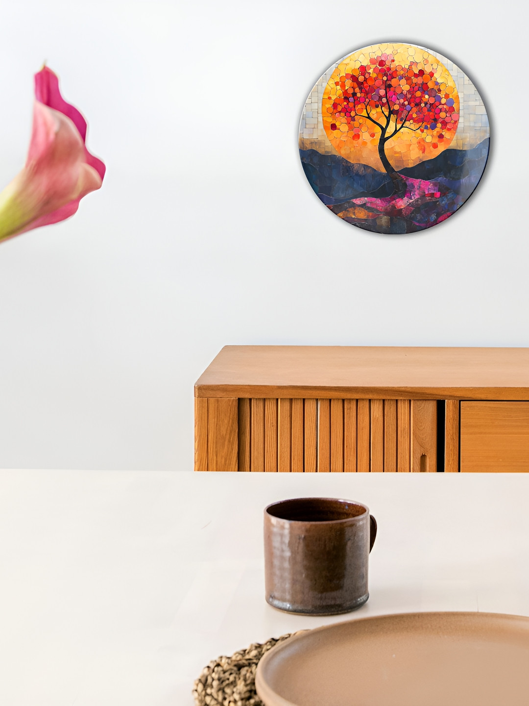 THE QUIRKY HOME Rooted in Earth Crafted Ceramics Glossy Hanging Hall Wall Plates-8In