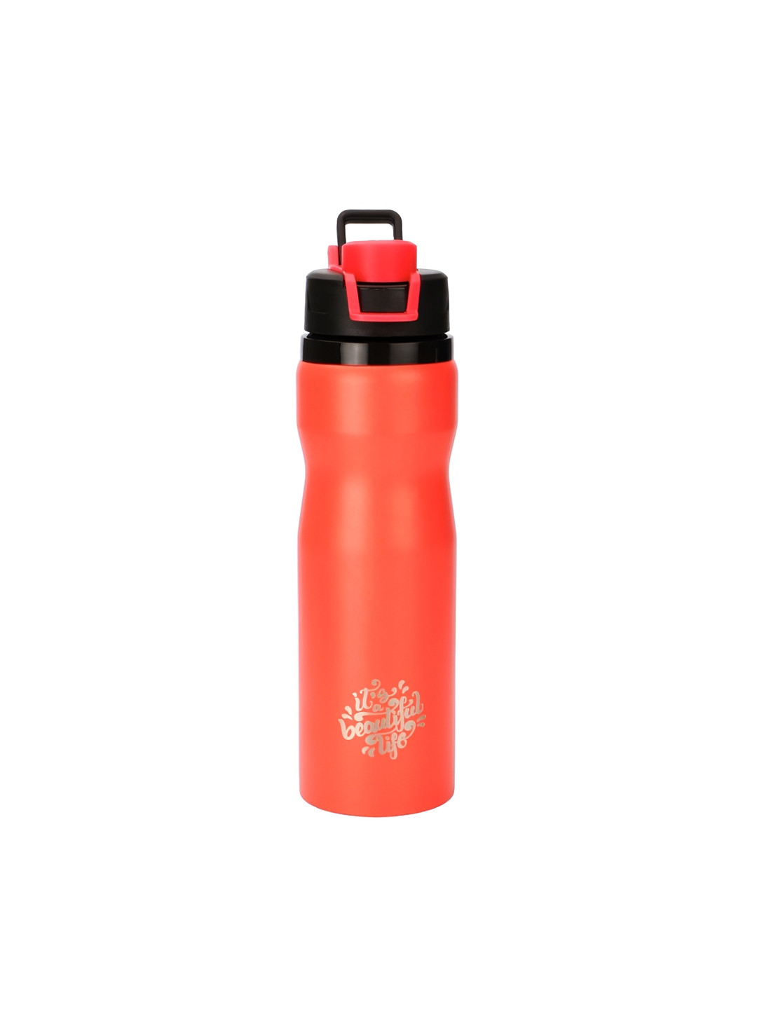 HOOM HMNSSB Red Typography Stainless Steel Single Wall Vacuum Water Bottle - 710ml