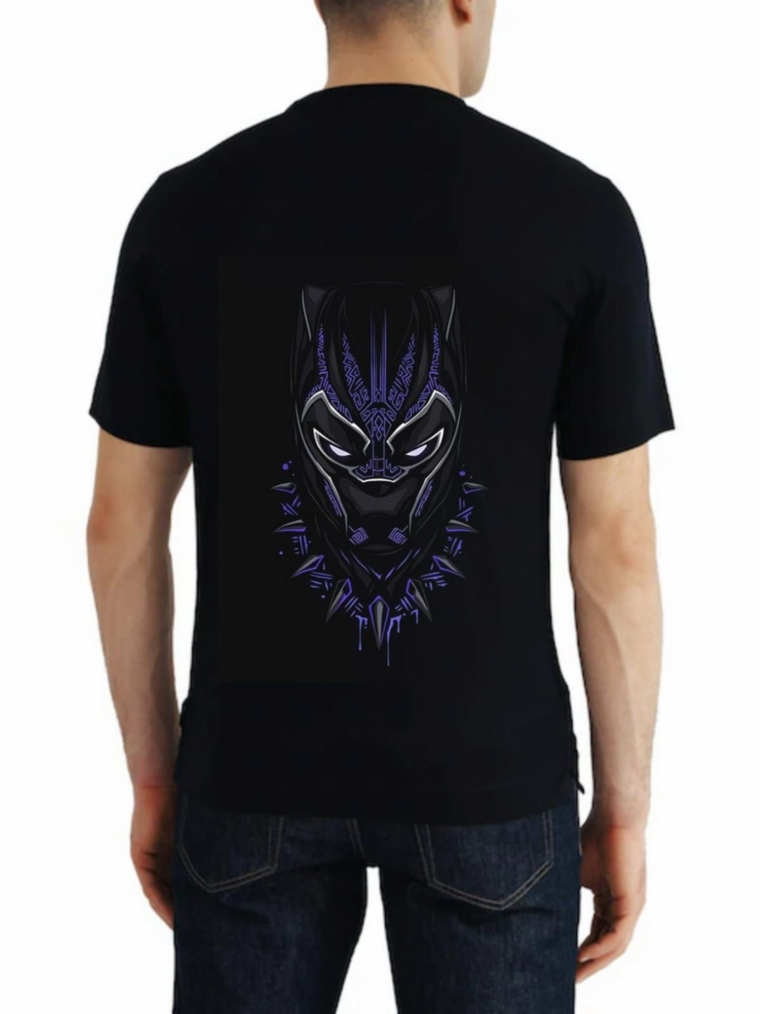 THREADWOLF Men Brand Logo Round Neck Cotton T-shirt