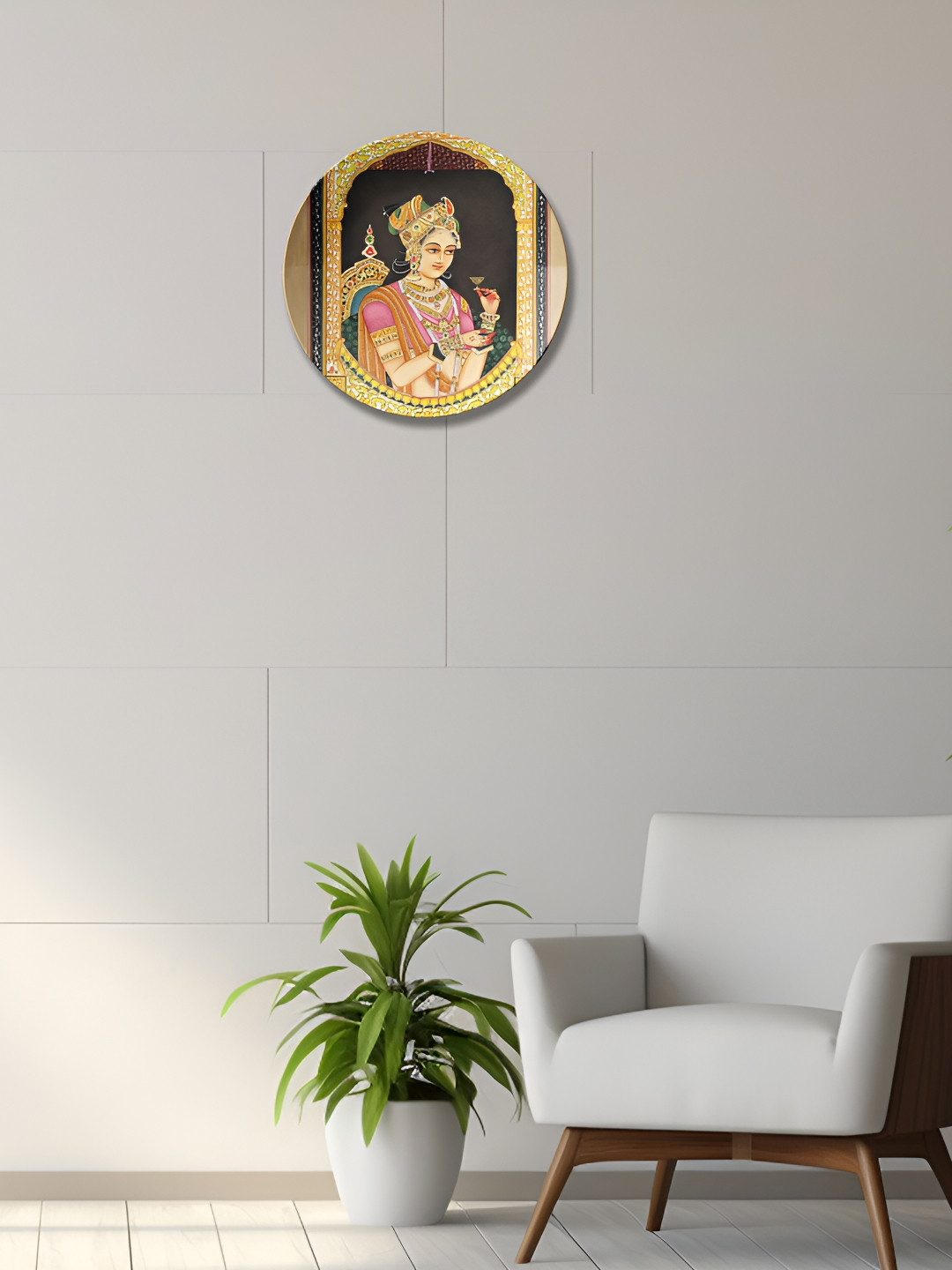 THE QUIRKY HOME A Moment of Grace Ceramic Ethnic Motifs Glossy Hall Wall Plates-10In