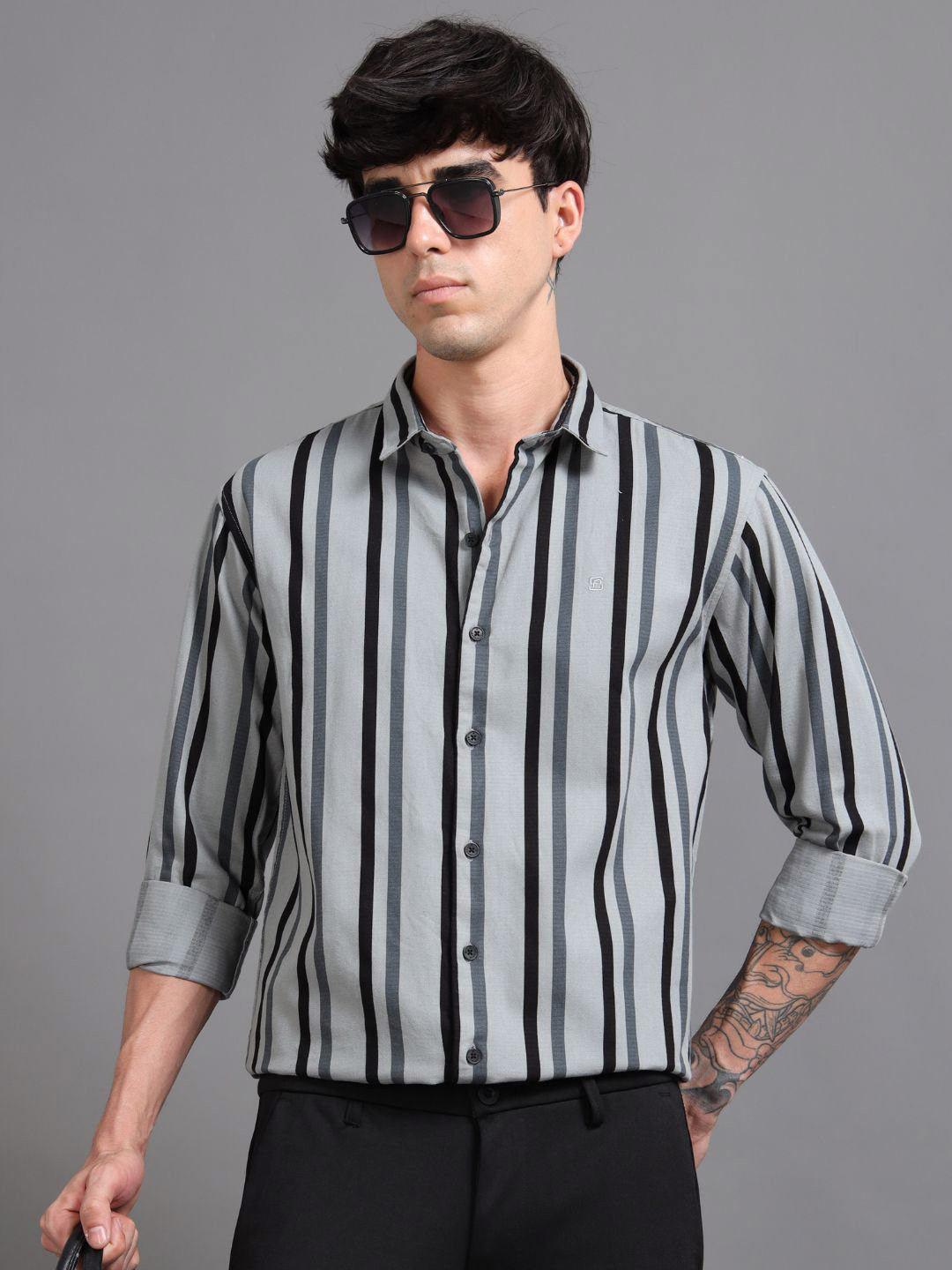 PAUL STREET Men Sharp Slim Fit Opaque Striped Casual Shirt
