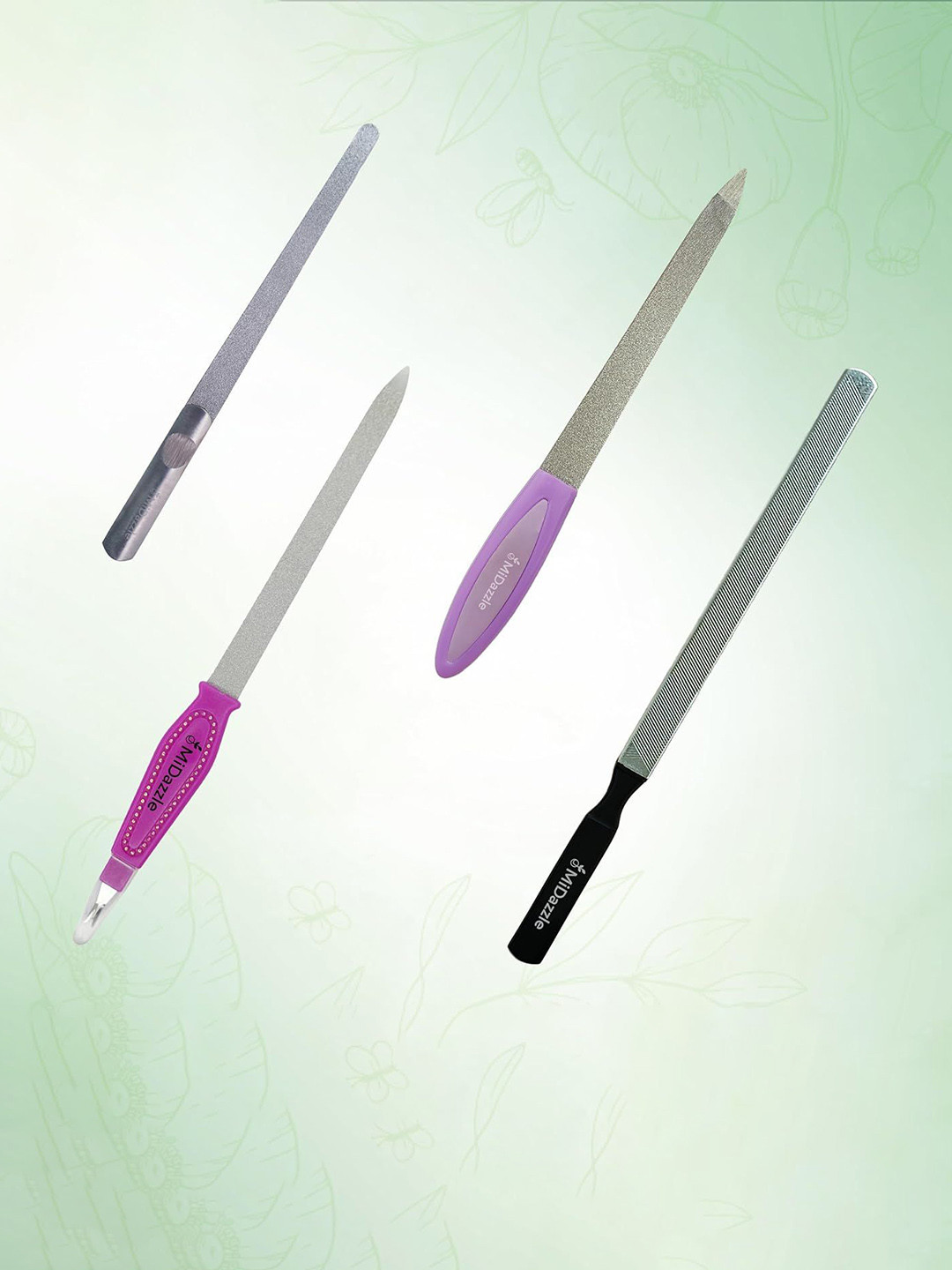 Omidazzle Set Of 2 Nail Filer & Nail Brush