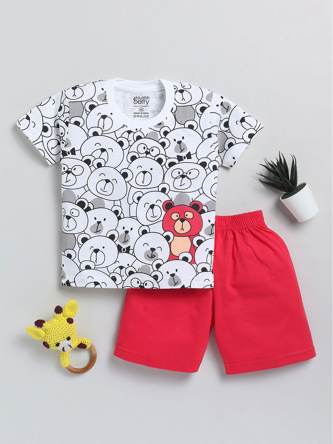 Blushh Berry Boys Printed T-shirt with Shorts