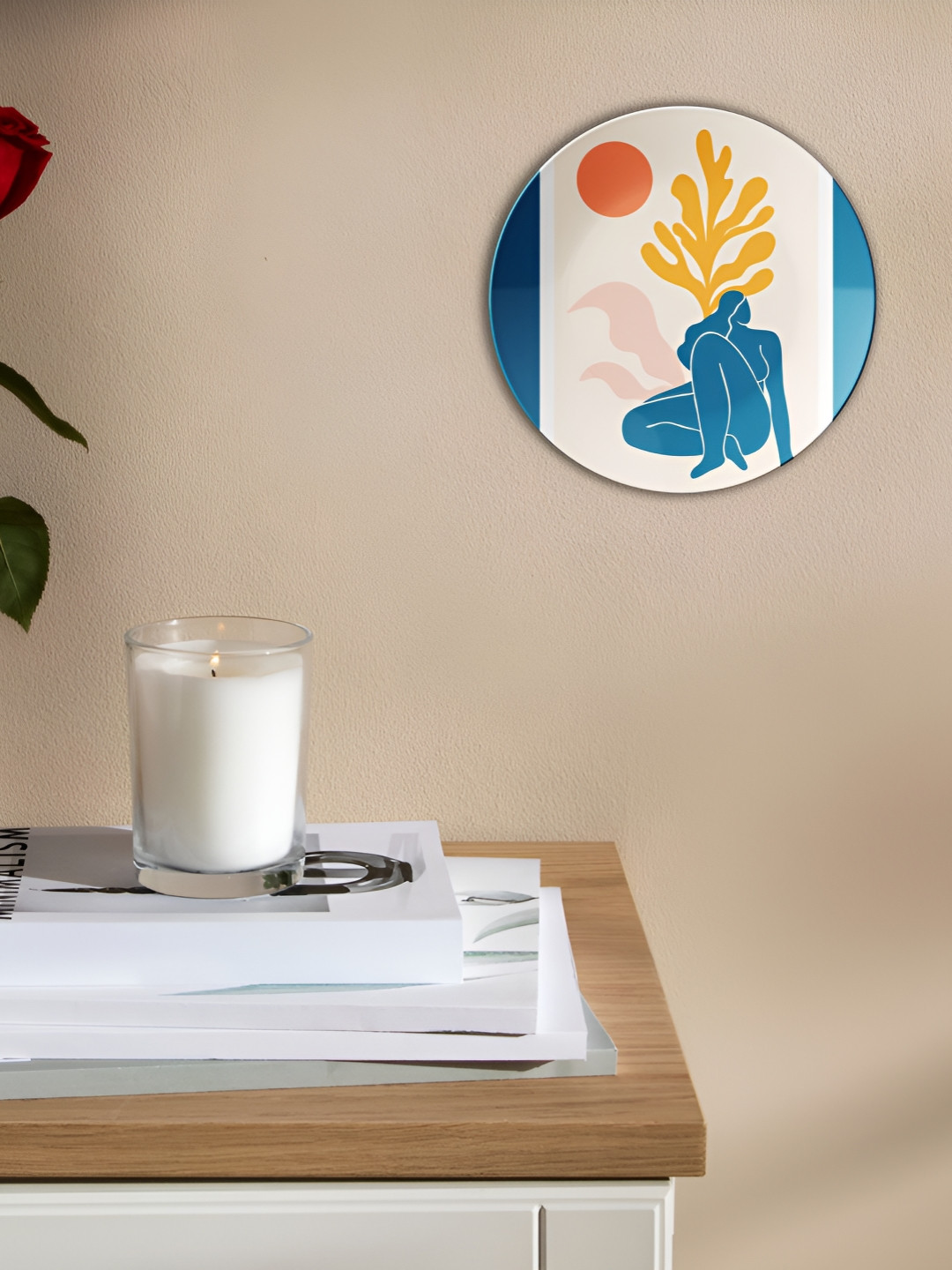 THE QUIRKY HOME Dreaming of Sunshine Crafted Ceramics Glossy Hanging Hall Wall Plates-10In