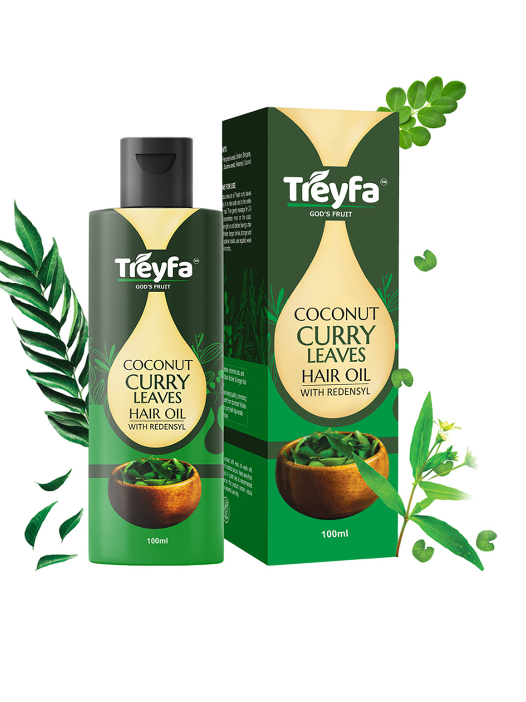 Treyfa Coconut Curry Leaves Hair Oil For Hair Growth - 100 ml