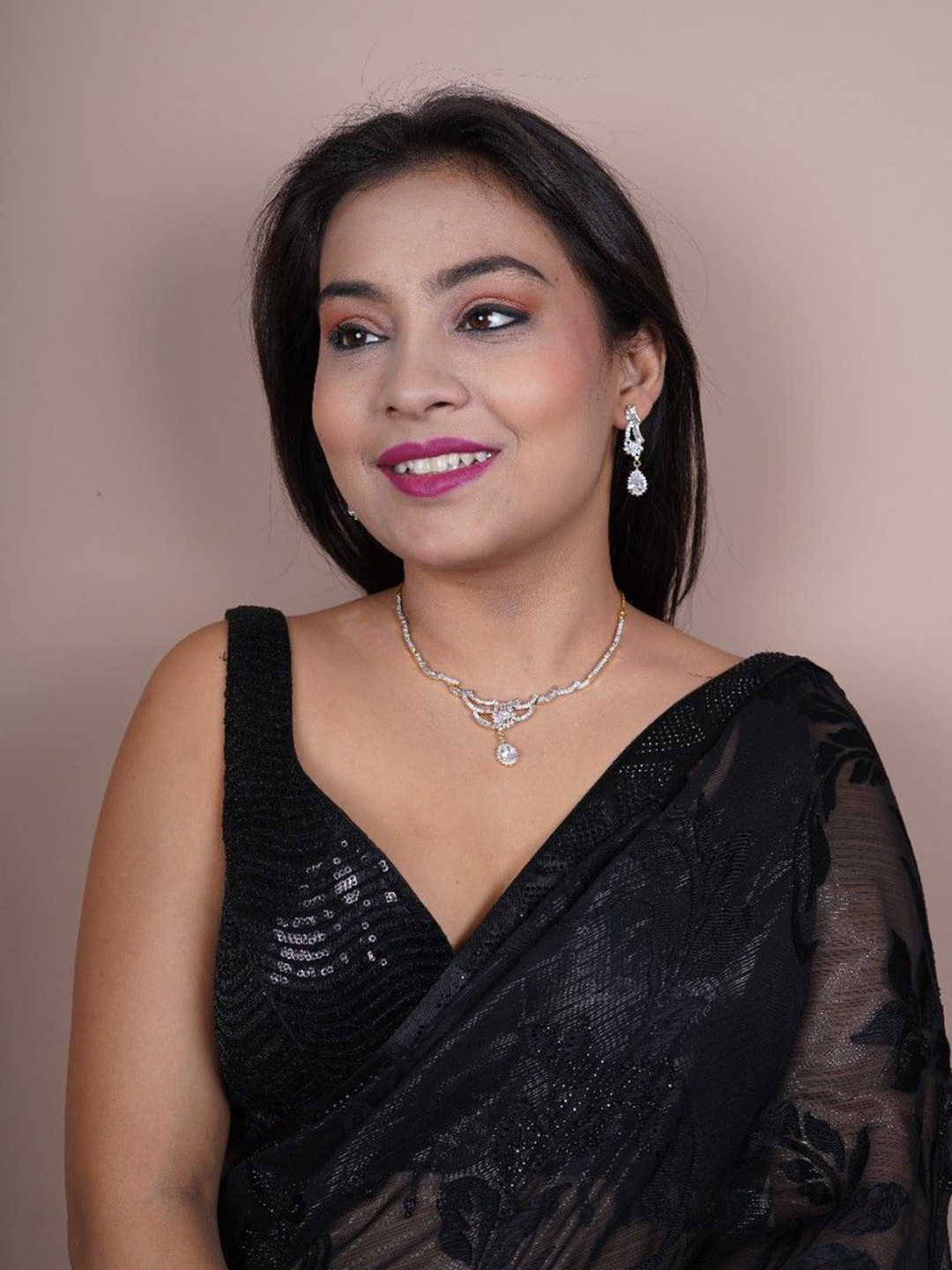 FASHION EMPIRE Gold Plated Cubic Zirconia-Studded Jewellery Set