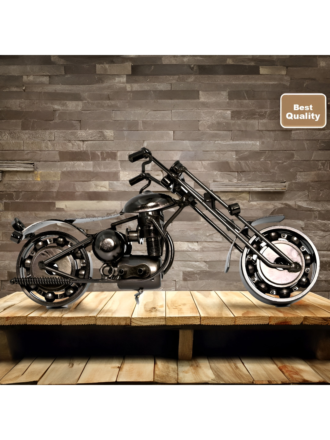 Cortina Bike Copper Iron Metallic Living Room Small Showpiece - 6.7 Inches