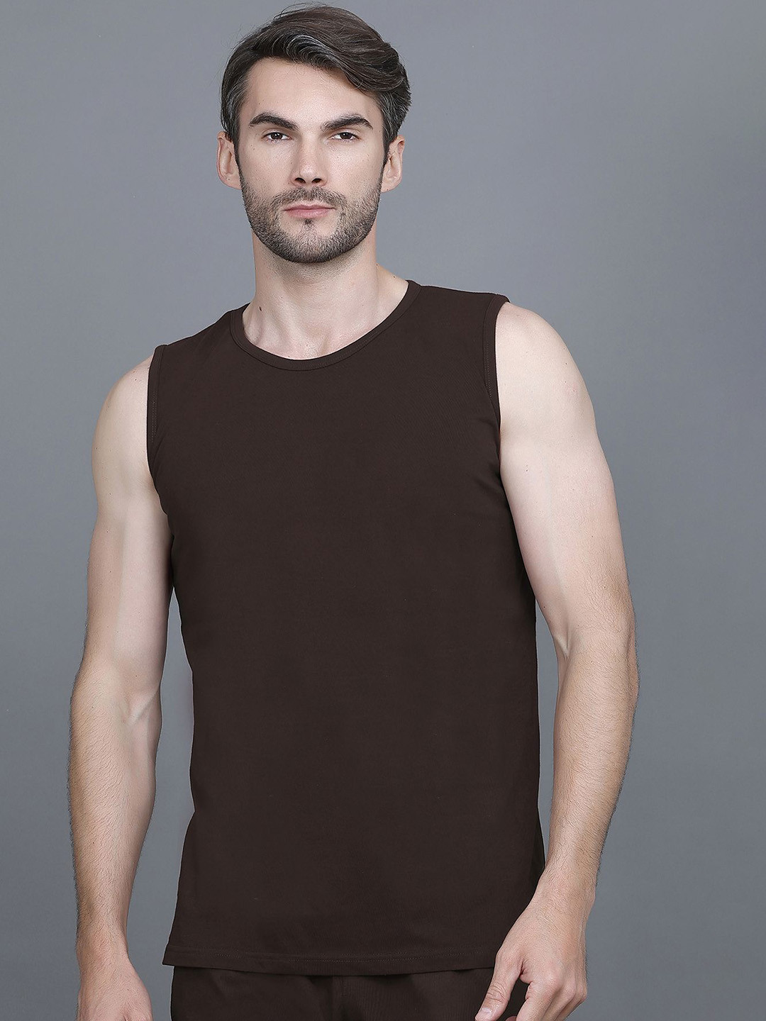 GODFREY Men Round Neck Sleeveless Gym Vest