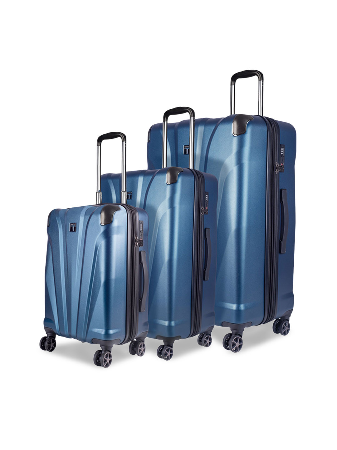 Timus Hard Luggage Set Of 3 Hard Sided Trolley Suitcase