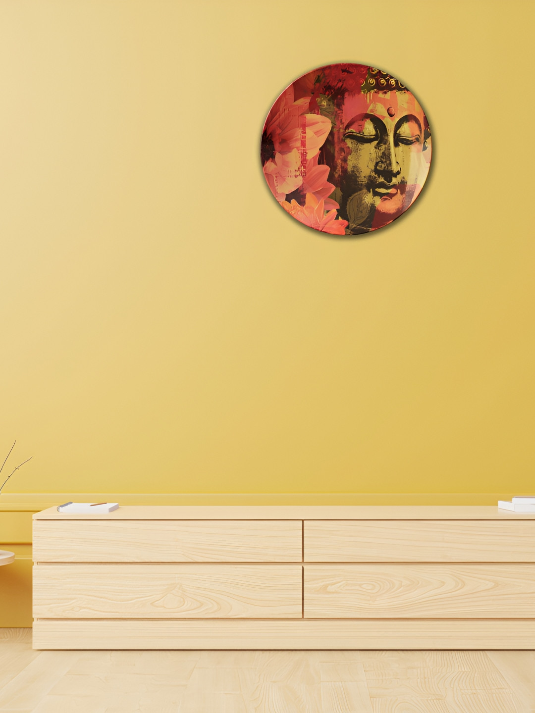 THE QUIRKY HOME Face of Inner Peace Ceramic Ethnic Motifs Glossy Hall Wall Plates-10In