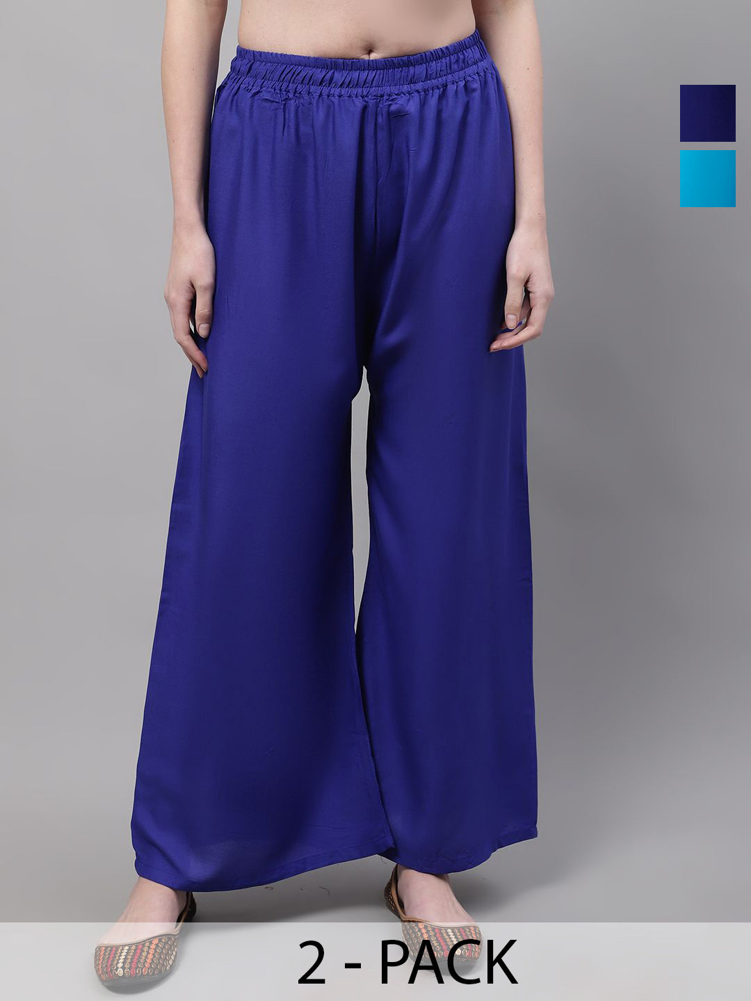 Valles365 by S.C. Women Pack Of 2 Flared Palazzos