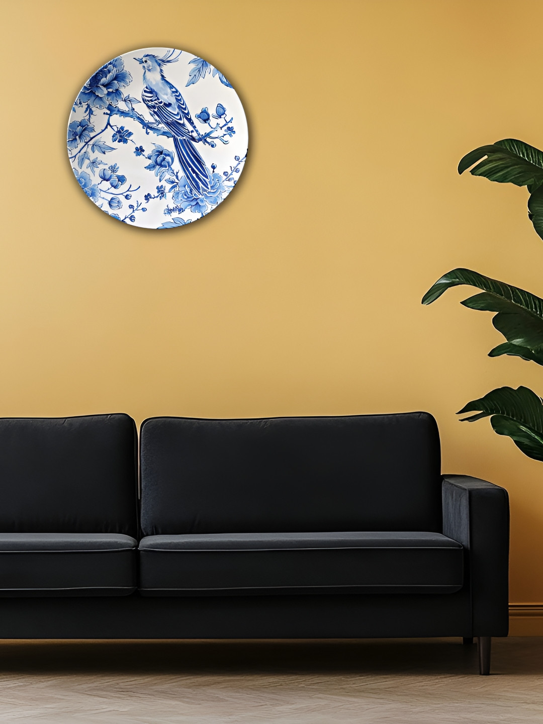 THE QUIRKY HOME A Feathered Friend Ceramic Floral Glossy Hanging Hall Wall Plates-8In