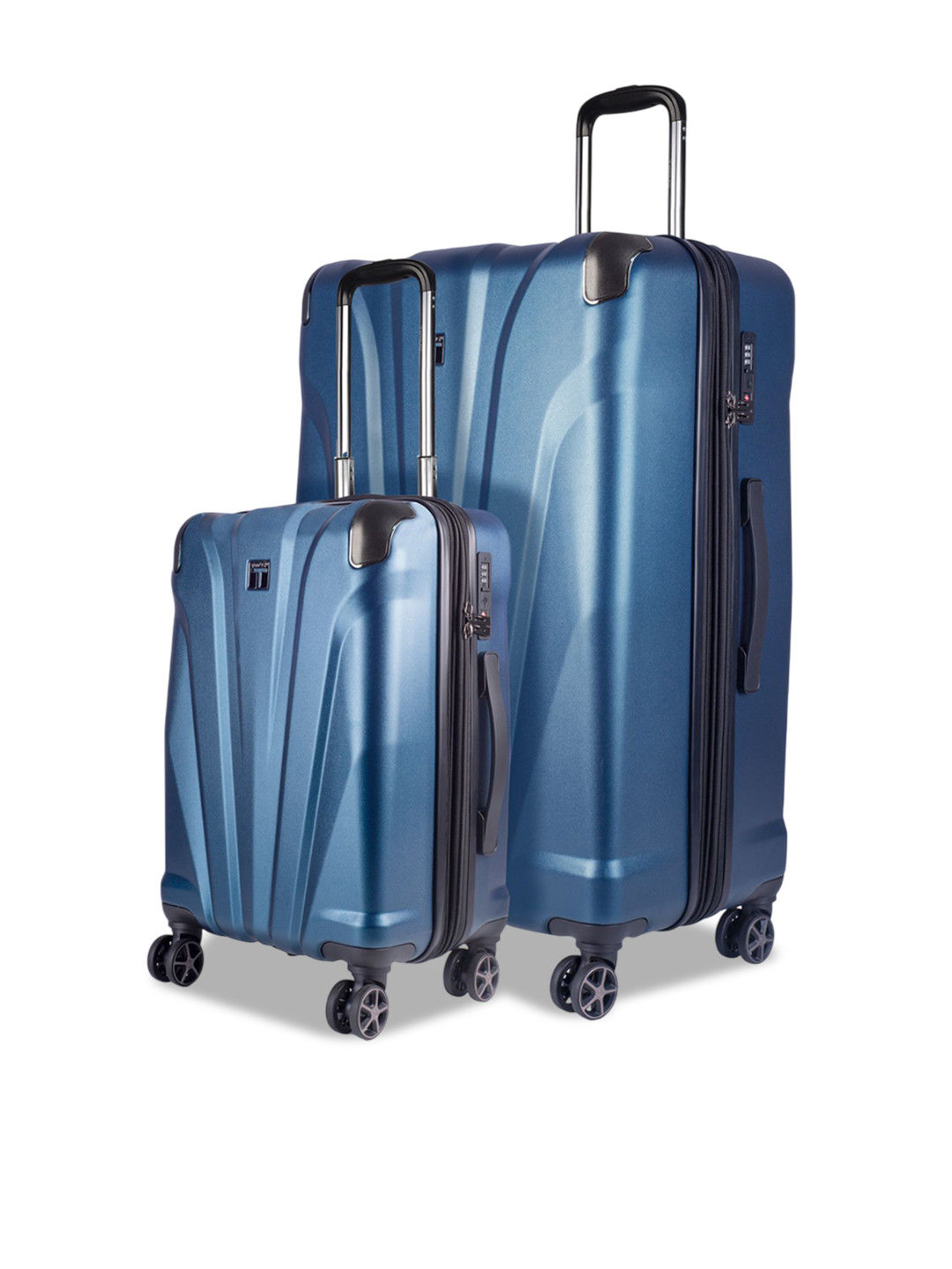 Timus Hard Luggage Pack Of 2 Textured Hard Sided Trolley Suitcase