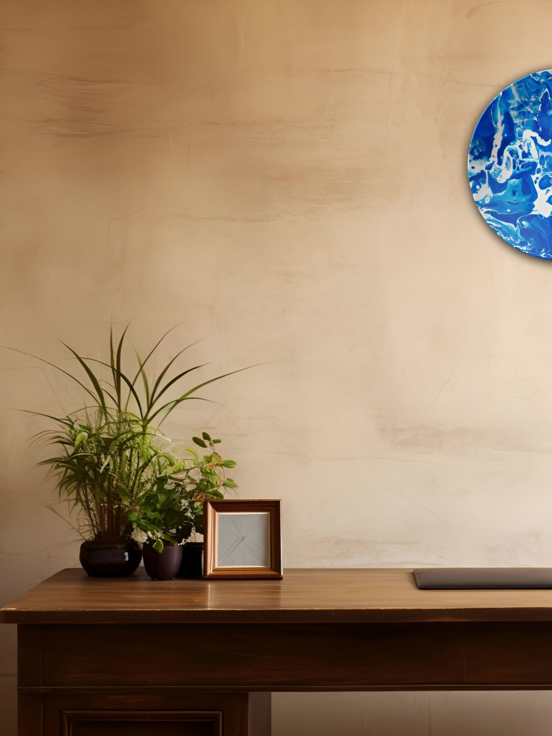 THE QUIRKY HOME A Serene Sea Crafted Ceramics Glossy Hanging Hall Wall Plates-8In