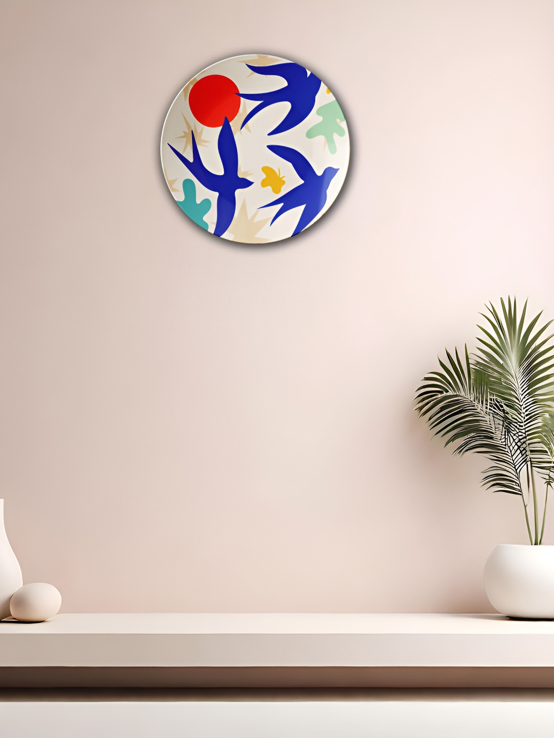 THE QUIRKY HOME Soaring High Crafted Ceramics Matte Hanging Hall Wall Plates-10In