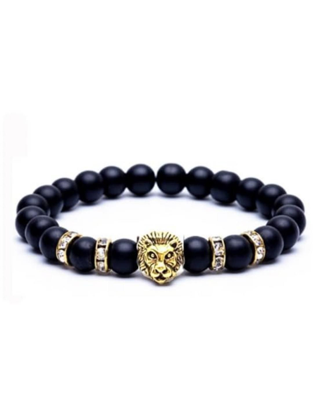 SALTY Women Stainless Steel Lion Beaded Bracelet