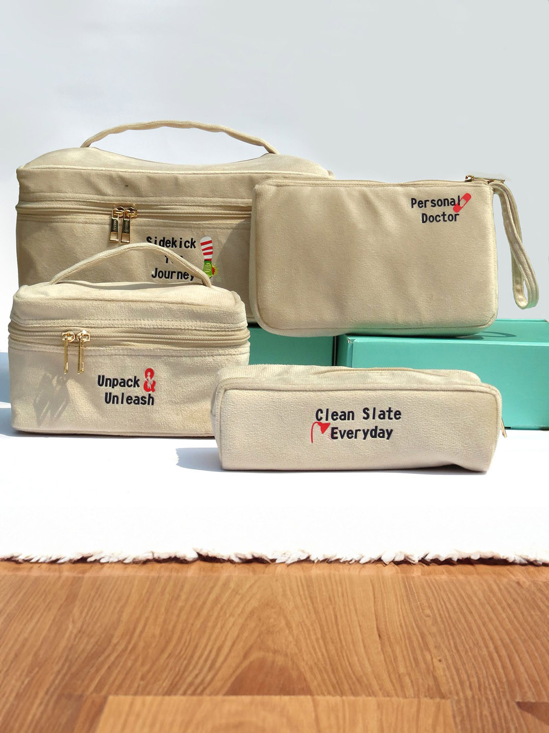 Mid July Home Set of 4 Vanity Bag Travel Accessory