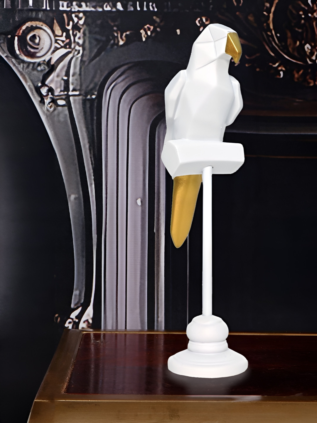 Cortina White Ceramic Glossy Study Room Small Showpiece - 11.4 Inches