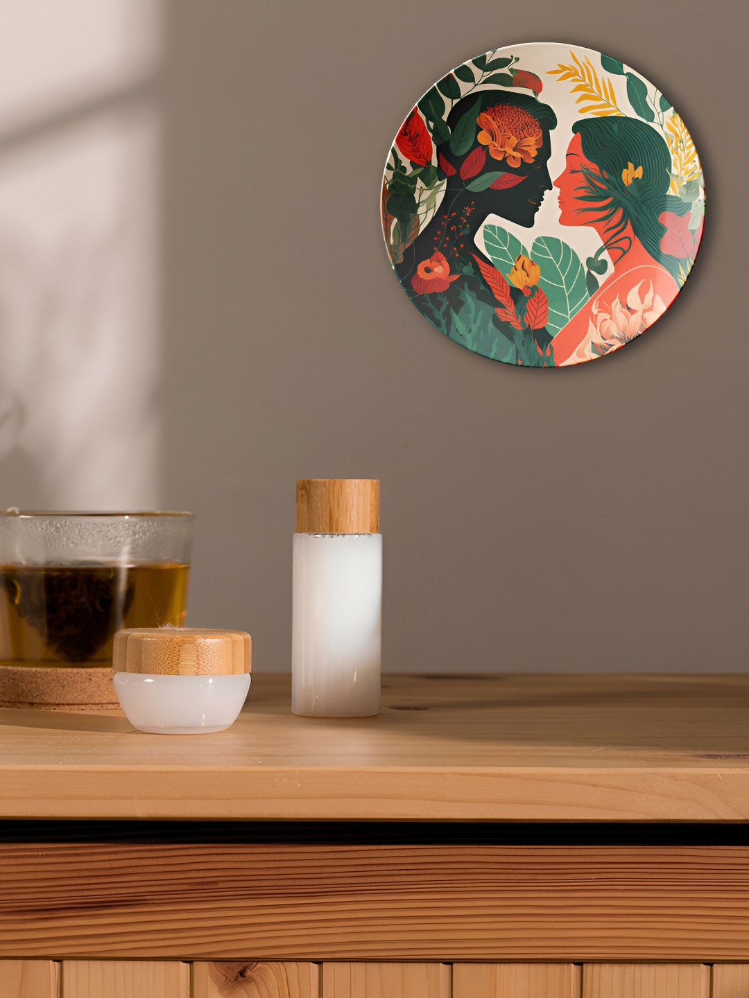 THE QUIRKY HOME Earthbound and Skybound Crafted Ceramics Matte Hall Wall Plates-10In