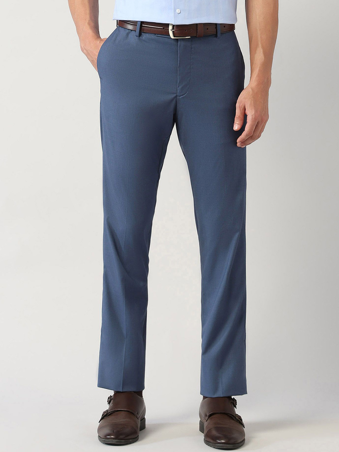 Arrow Men Classic Regular Fit Mid-Rise Terylene Trousers