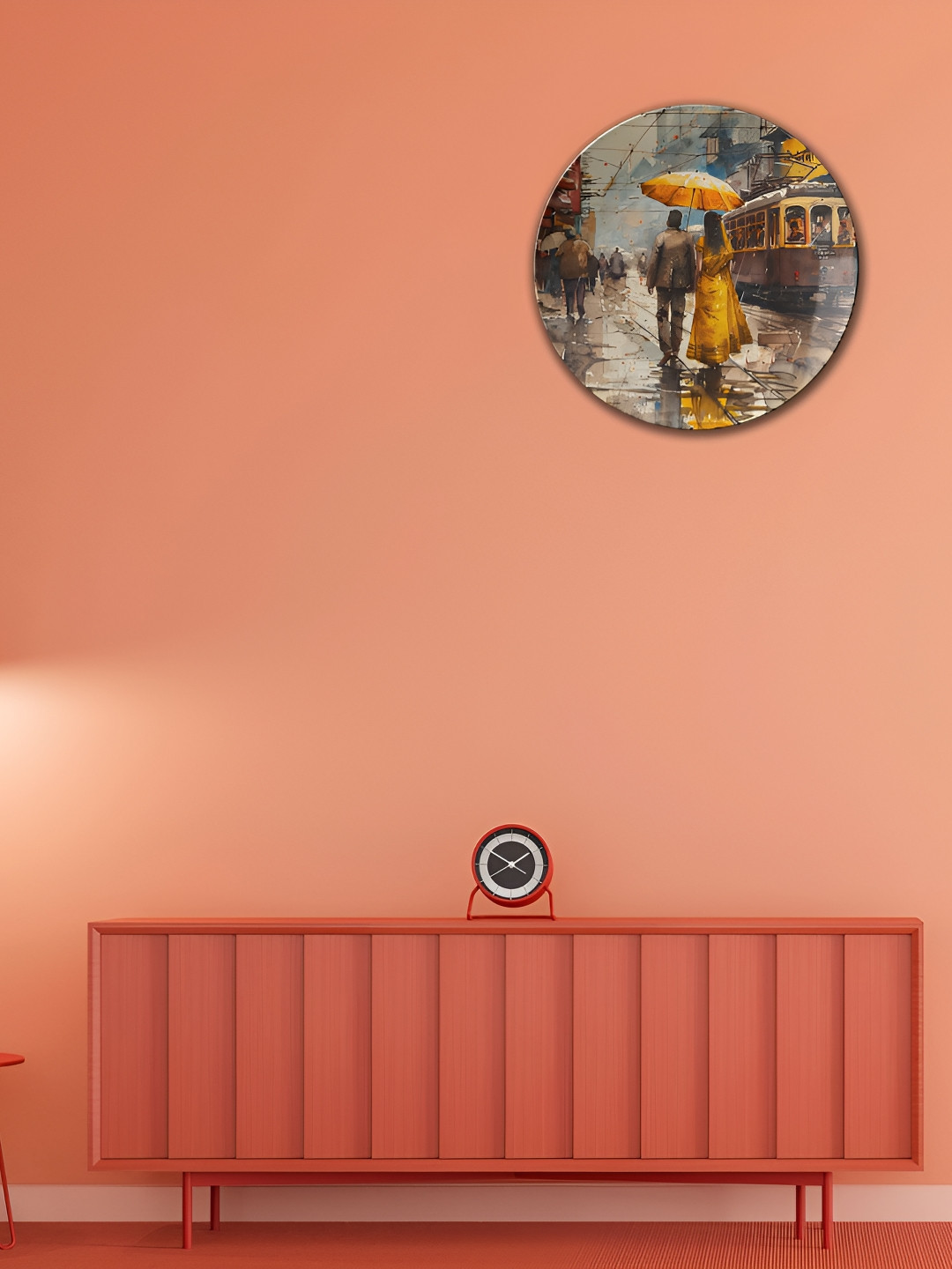 THE QUIRKY HOME Love In The Rain Crafted Ceramics Glossy Hanging Hall Wall Plates-8In