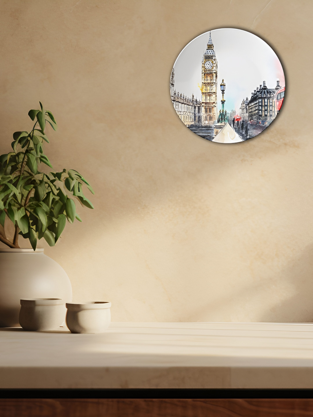 THE QUIRKY HOME London Calling Crafted Ceramics Glossy Hanging Hall Wall Plates-10In