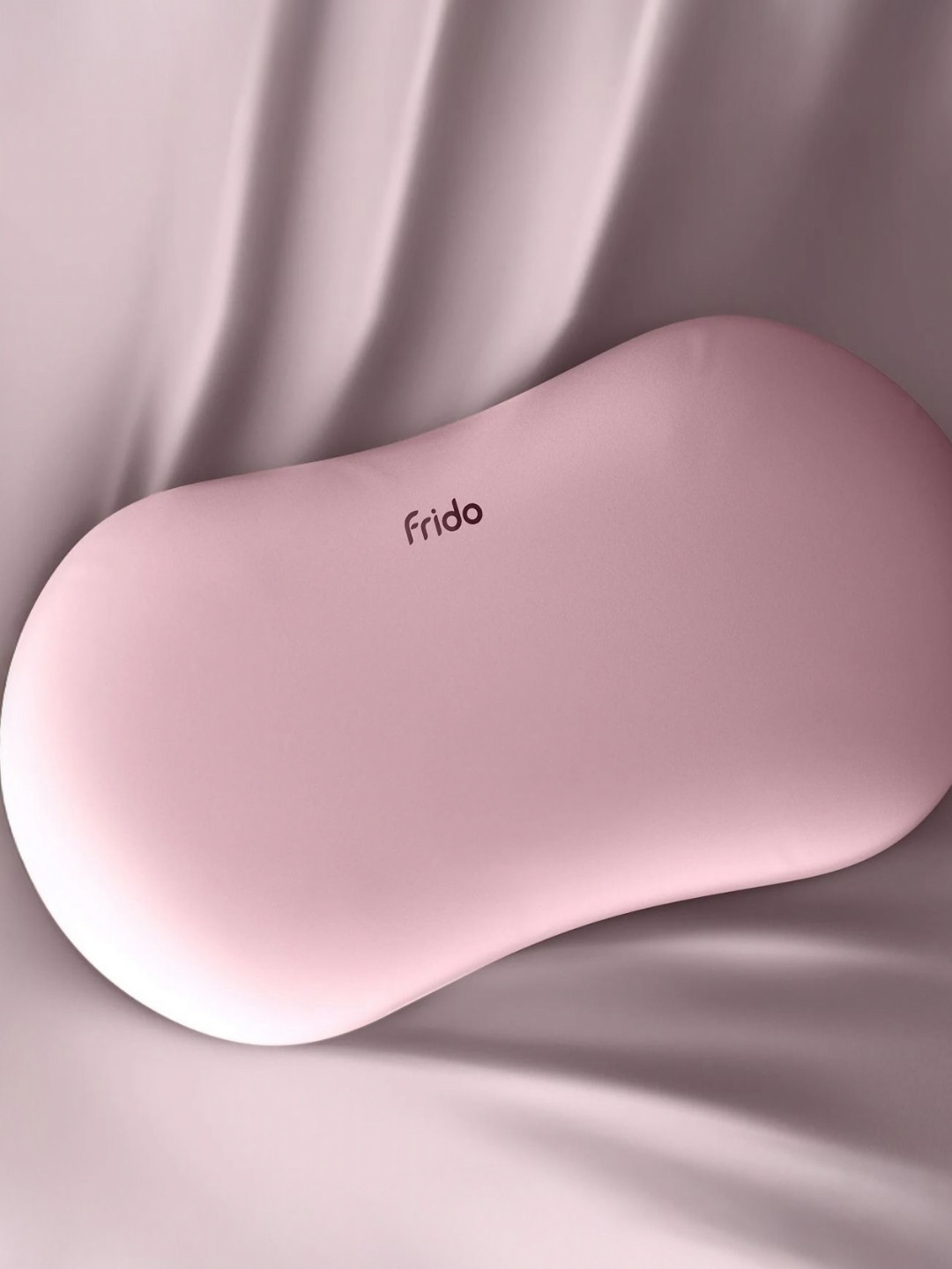 FRIDO Peach Solid Faux Velvet Breathable Medium Memory Foam Sleep Pillow-58.4 x 34.9 cm